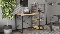 Письмовий стіл Ferrum-decor Серії Конект з етажеркою 75x120x60 чорний ДСП Дуб Артізан 16мм (FRD-104221) - мініатюра 2