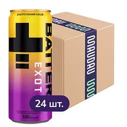 Упаковка енергетичного напою Battery Energy Drink Exotic 7.92 л (0.33 л x 24 шт.) з/б