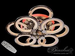 Люстра стельова з димером і LED підсвічуванням, колір хром, 125W