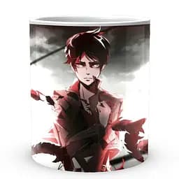 Кружка GeekLand Атака Титанов Attack on Titan красные перья AT.02.56 330 мл белая