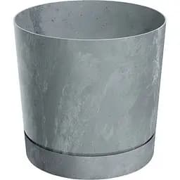 Горщик для квітів Prosperplast Tubo P Beton Effect з підставкою 8 л бетон (71006-422)