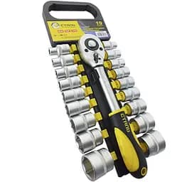 Набір насадок торцевих Сталь 8-32 мм 1/2" з тріскачкою 19 предметів (52690)