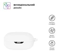 Силіконовий чохол для навушників JBL Wave Flex, Hang Case, білий, ультратонкий захисний кейс товщиною 2 мм, захист від подряпин, пилу та ударів, компактний, з карабіном для кріплення, ArmorStandart (ARM73551) - мініатюра 2