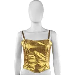 Майка-топ парчова на шнуровці XS-S