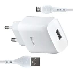 Сетевые зарядные устройства Hoco C72A Glorious single port charger set ( Micro ) ( EU ) Белый