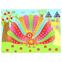 Детская мозаика по номерам "Павлин" 13-126-10 разноцветные камешки