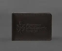 Кожаная обложка для удостоверения государственной государственной таможенной службы (ДМС) Темно-коричневая