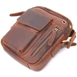 Вінтажна чоловіча сумка з натуральної шкіри 21293 Vintage коричнева - мініатюра 3