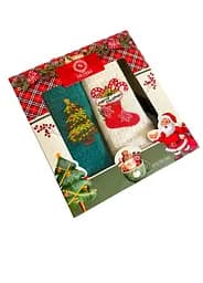 Набір 2 вафельних рушників Nilteks кухонні 40х60 см Christmas різнобарвний TC303376109