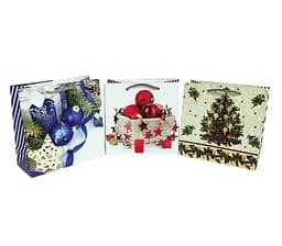 Подарочный пакет, 150 г/м², Новогодний №2, 16x16x7 см, 6 шт. в упаковке (в ассортименте)