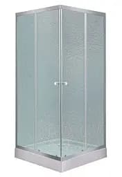 Набор Lidz Душевая кабина Wawel SC80x80.SAT.LOW.FR, квадратная, стекло Frost 4 мм + Душевой поддон Kapielka ST80x80x14