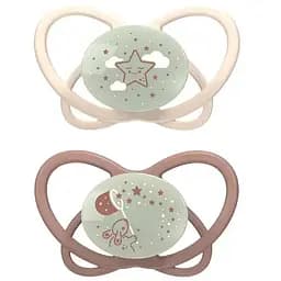 Пустышка Nip Моя бабочка Ночь, силиконовая, 0-6 мес., 2 шт., светло-розовый с пепельно-розовым (38649-51)