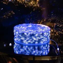 Гірлянда Роса нитка 1000 LED довжина 100 м від мережі, синій GarlandoPro 1000L100MWBL