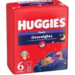 Подгузники-трусики Huggies Overnight 6 (15-25 кг) 22 шт.