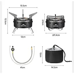 Газовий триконфорковий пальник Naturehike CNK2450CF019 - мініатюра 3