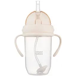 Кружка непроливайка Canpol babies с трубочкой и утяжелителем 270 мл кремовая (56/623_cre)