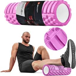 Роллер масажер (валик, ролик) Hop-Sport EVA 45 см рожевий - мініатюра 4