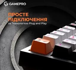 Клавиатура игровая механическая GamePro MK-160 Red Swich Hot-Swap RGB Black-White - мініатюра 12