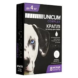 Краплі Unicum Complex Рremium від гельмінтів, бліх та кліщів для собак 0-4 кг 4 шт. (UN-031) - мініатюра 2