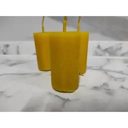 Свічка циліндрична ручної роботи з натурального віску 8530 Жовтий (2000989373117A)(NY)