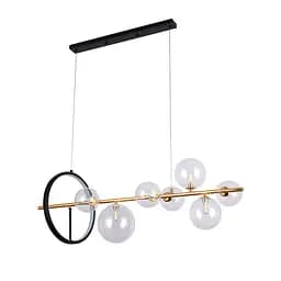 Люстра LED Levistella 918LP267-7 DDG+CL, 7xG9, чорний/золотий метал, сучасний стиль для дому