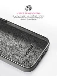 Силиконовый чехол для Apple iPhone 15 Pro, ICON2 Case, серый, противоударный, панель, защита всего корпуса, матовая поверхность Soft Touch, выступает над дисплеем, совместим с защитными стеклами и пленками, с микрофиброй, ArmorStandart (ARM70521) - мініатюра 7