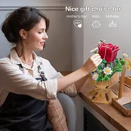 Тривимірна головоломка-конструктор Cubic Fun Flower Bouquet Rose Букет квітів Троянда (W3301h) - мініатюра 3