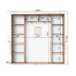 Шафа-купе Idea серія 7 220 x 45 x 210 см Дуб сонома - мініатюра 2