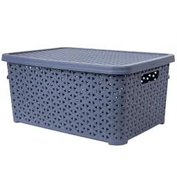 Кошик Diomedea з кришкою 34.5x24.5x15.5 см 10 л сіро-блакитний (К13-121) 