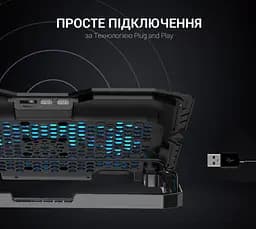 Охолоджувальна підставка для ноутбука до 15,6 дюйма GamePro GPCP-627 2xUSB 5xfans - мініатюра 5