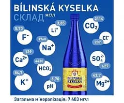 Bílinská Кyselka, 1 л, Вода Білінська Киселка, мінеральна, лікувально-столова, газована - мініатюра 2