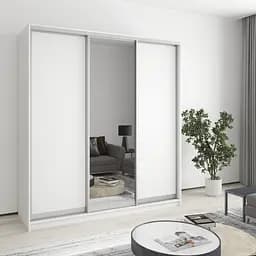 Шкаф-купе трехдверный MebelStar Комбо AL 2ДСП/Зеркало 190x60x210 см Аляска белый (MBS-3335)