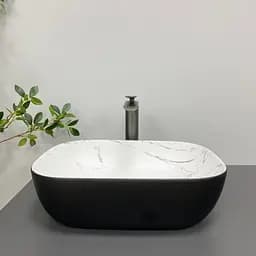 Умивальник VBI Ravenna marmo black matt накладний VBI-011220, Чорний матовий - мініатюра 3
