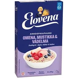 Уценка. Овсяная каша-минутка Elovena яблоко, черника и малина 210 г (35 г х 6 шт.)