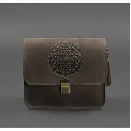 Кожаная женская бохо-сумка Лила темно-коричневая