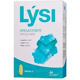 Омега 3 LYSI Omega3 Forte, 64 капсул з риб'ячого жиру