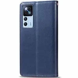 Шкіряний чохол-книжка GETMAN Gallant (PU) для Xiaomi 12T / 12T Pro Синій - мініатюра 2