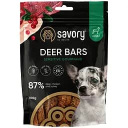 Ласощі для собак Джерки Savory Deer Bars батончики з олениною 100 г