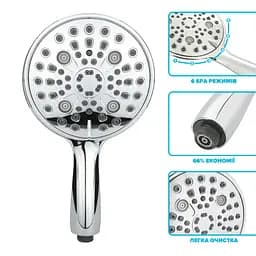 Водозберігаюча душова лійка Drop SPA6F-MULTI150 "Туман" із 6 SPA потоками - Економія 66% - мініатюра 3