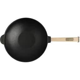 Сковорода Brizoll Wok чугунная со стеклянной крышкой 24 см (W24H-6)