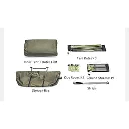 Намет Naturehike Opalus UL CNK2450WS036 тримісний темно-зелений - мініатюра 8