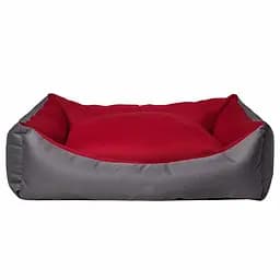 Диван для тварин Milord Dondurma прямокутний з бортиками розмір XL сірий з червоним (VR07//2414)