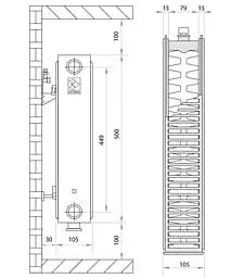Радіатор сталевий Koer 22х500х1400.B нижнє підключення RAD092 - мініатюра 2