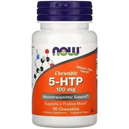 5-Гідрокситриптофан Now Foods 5-HTP з цитрусовим смаком 100 мг 90 таблеток