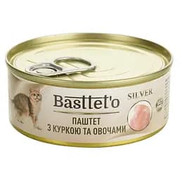 Влажный корм для котов Basttet'o Silver паштет из курицей и овощами 85 г