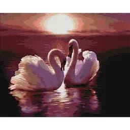 Алмазна мозаїка Пара лебедів Brushme DBS1013 40х50 см