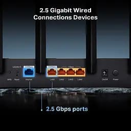 TP-Link Маршрутизатор Archer BE400 BE6500, 3xGE LAN, 1x2.5GE LAN, 1x2.5GE WAN, 1xUSB3.0 MESH - мініатюра 9