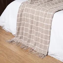 Плед вовняний Vladi Палермо 140x200 пісок-білий-пісок 15