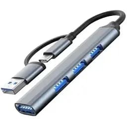 Концентратор Dynamode USB Type-C/Type-A to 1хUSB3.0 3xUSB 2.0 metal (DM-UH-312AC)