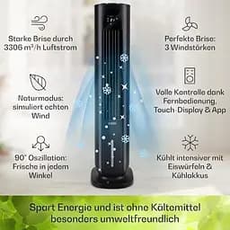 Охолоджувач повітря Klarstein Polar Tower Smart 4 - in-1 Чорний (10035831) - мініатюра 6